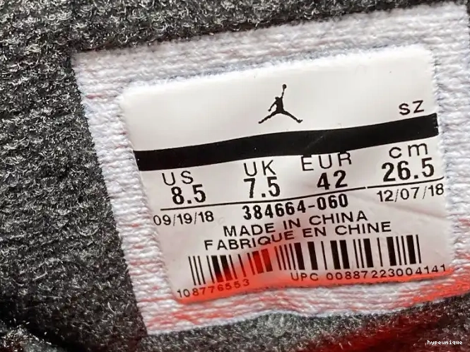 HYPE 384664-060 Retro 6 Infrared Jordan Black OG Air 0620
